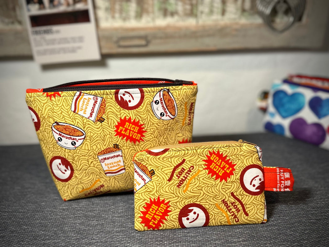 Noodles Fabric Lined Zipper Pouch