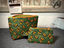 Load image into Gallery viewer, Butterflies Fabric Lined Zipper Pouch
