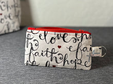 Load image into Gallery viewer, Faith Love Hope Fabric Lined Zipper Pouch
