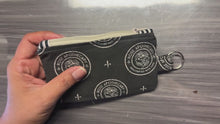 Load and play video in Gallery viewer, Skull and Roses Fabric Lined Zipper Pouch
